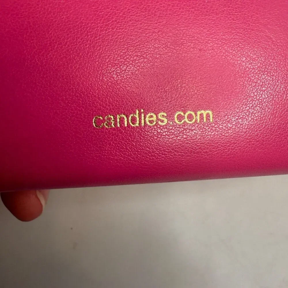 CANDIE'S Pink Sunglasses Eye Glasses Glass Hard Case Gold Lettering - EUC-